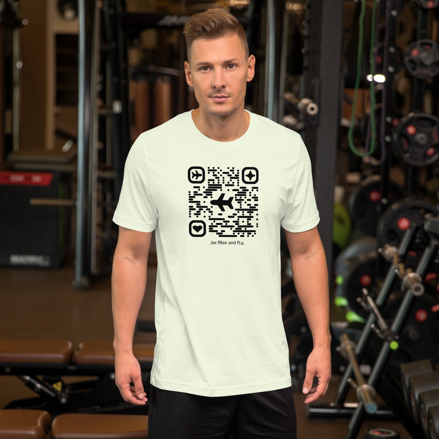 Be free and fly QR Man t-shirt