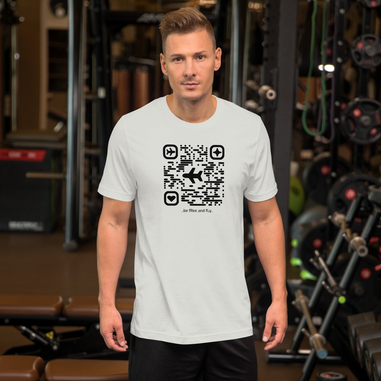 Be free and fly QR Man t-shirt